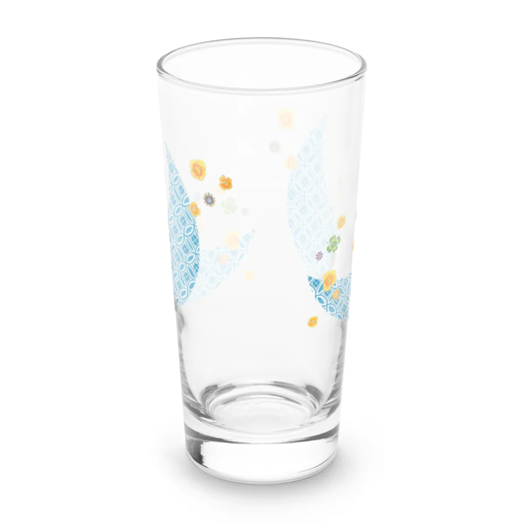 ミケとキジシロの四つ葉と斑猫 Long Sized Water Glass :front