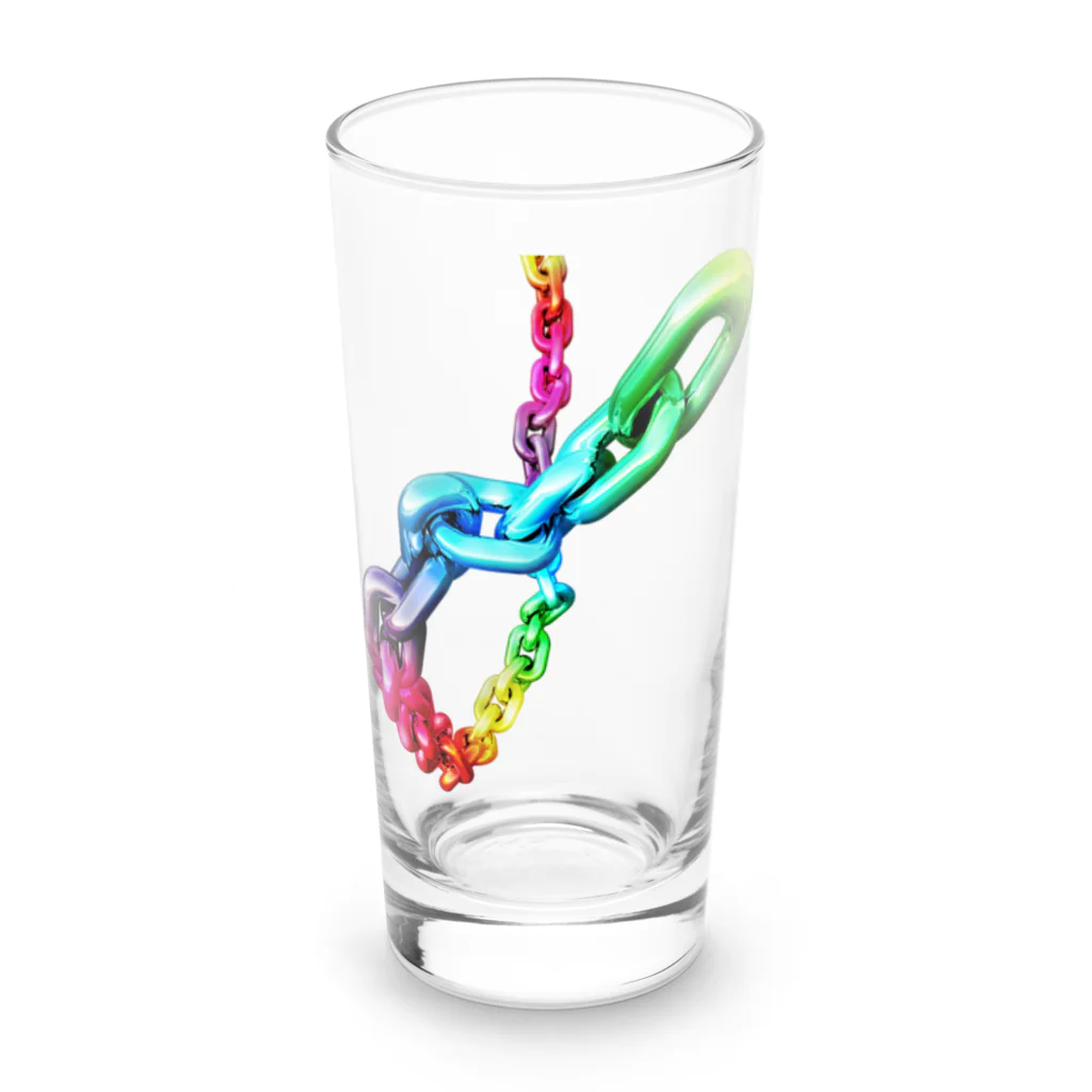 ナグラクラブ デザインのくさりレインボー4 Long Sized Water Glass :front