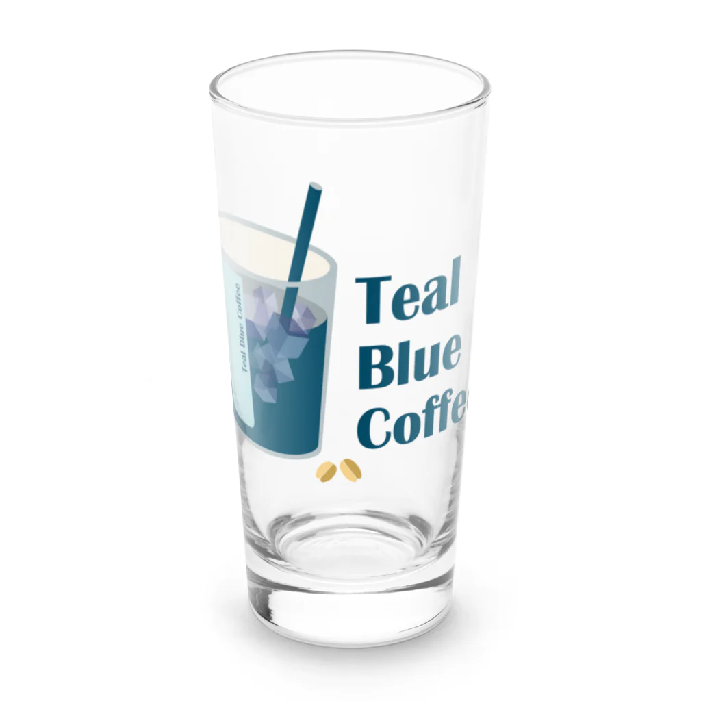 Teal Blue Coffeeのアイスコーヒーをどうぞ Long Sized Water Glass :front