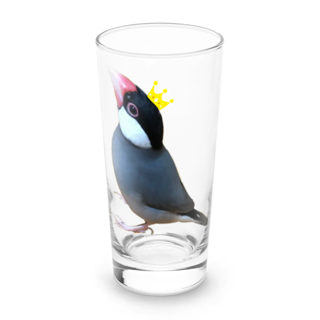 harupink🌸ペット似顔絵illustの文鳥の王様 Long Sized Water Glass :front