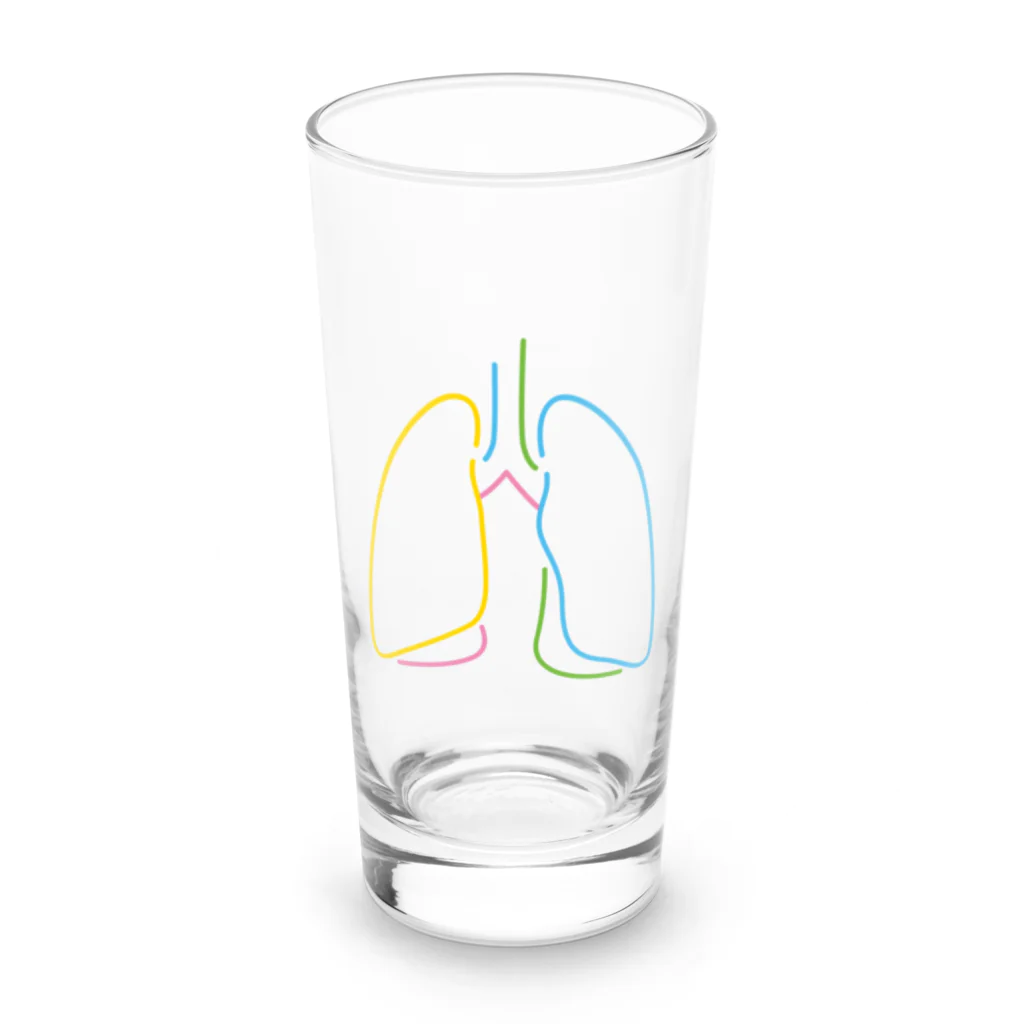 8anna storeの人体のなぞ。カラフルな肺。 Long Sized Water Glass :front