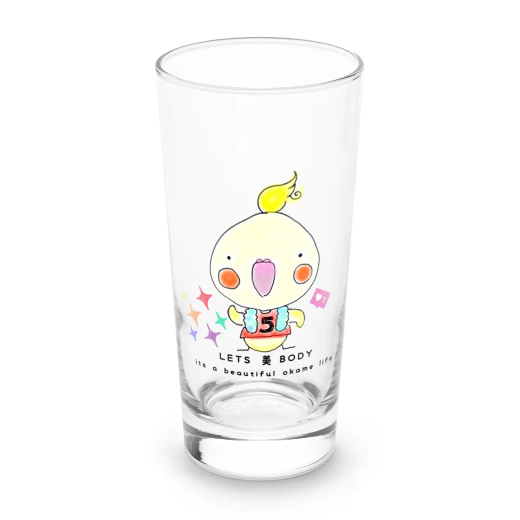 コザTAROのLETS 美 BODY オカメインコ❤ Long Sized Water Glass :front