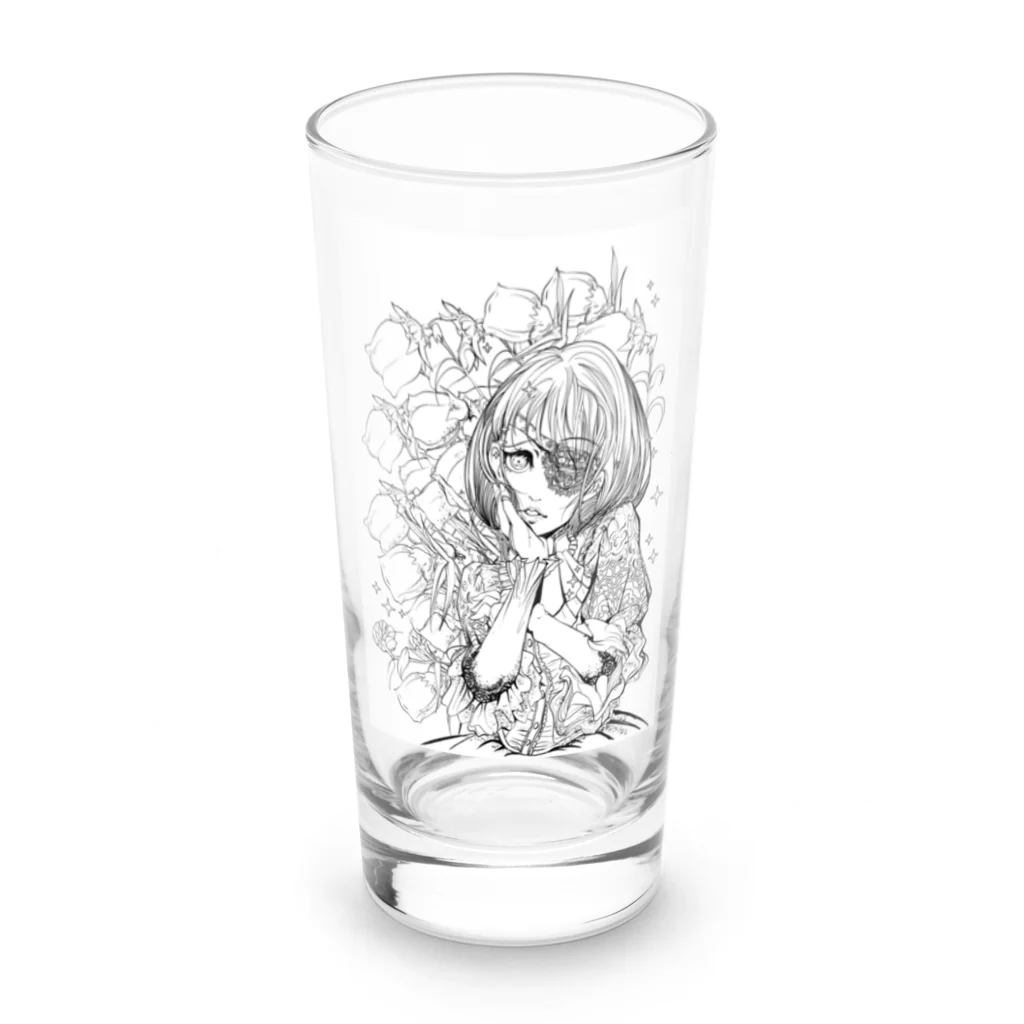 眼帯女子部のレースの眼帯女子 Long Sized Water Glass :front