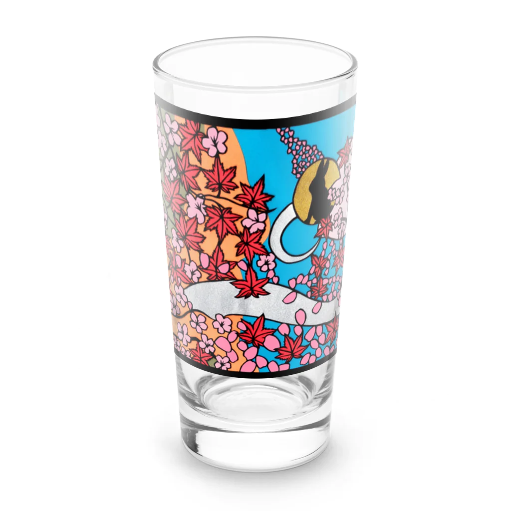 FANTASY PAPERARTの桜と紅葉 Long Sized Water Glass :front