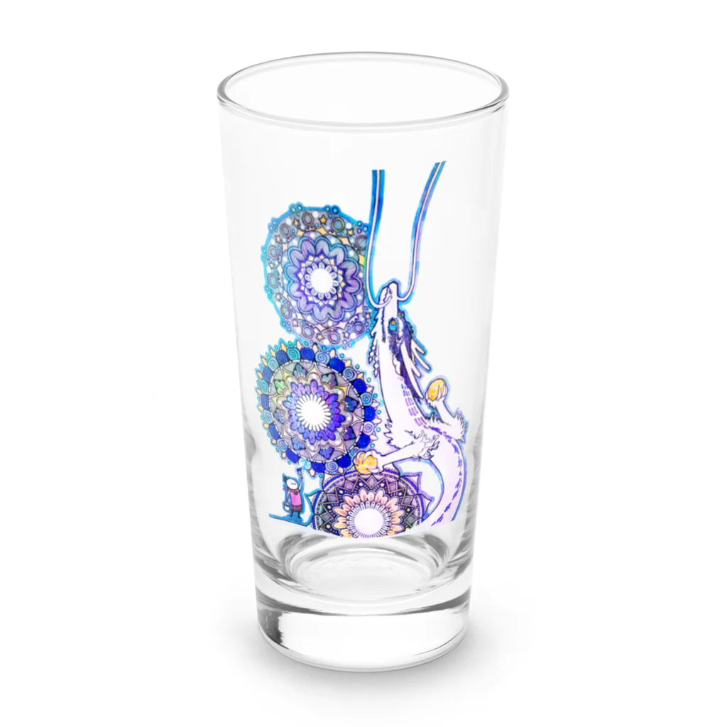 太陽の光降りそそぐ庭の龍を呼ぶマンダラ Long Sized Water Glass :front