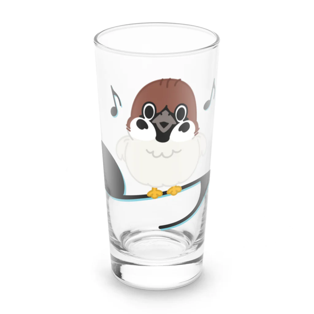 イラスト MONYAAT のスズメがちゅん B-L Long Sized Water Glass :front