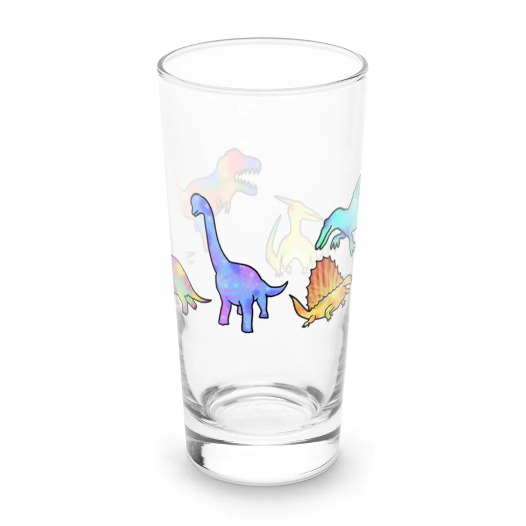 pluのカラフル恐竜❤️💛💚💙💜 Long Sized Water Glass :front