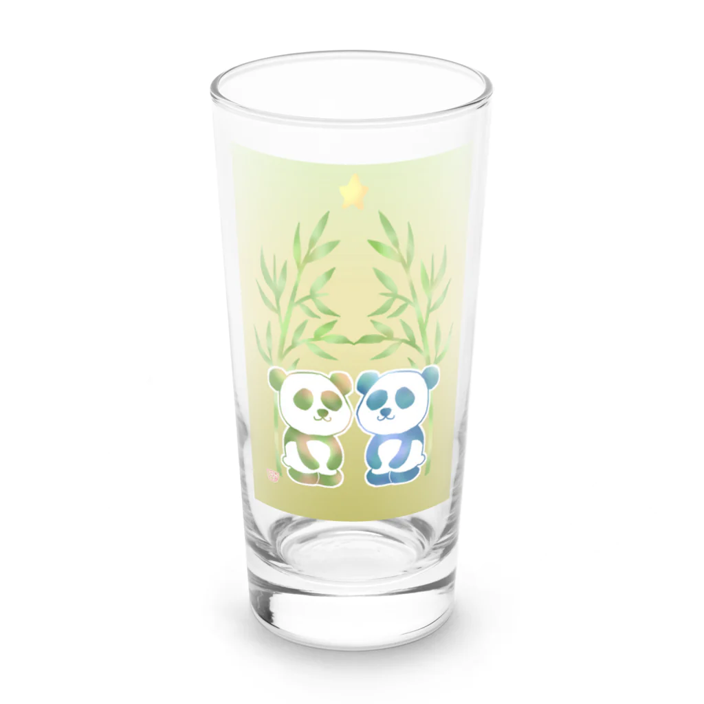 にゃっつ@ｴｯｾｲ漫画&ｲﾗｽﾄの🐼正座パンダ2 Long Sized Water Glass :front