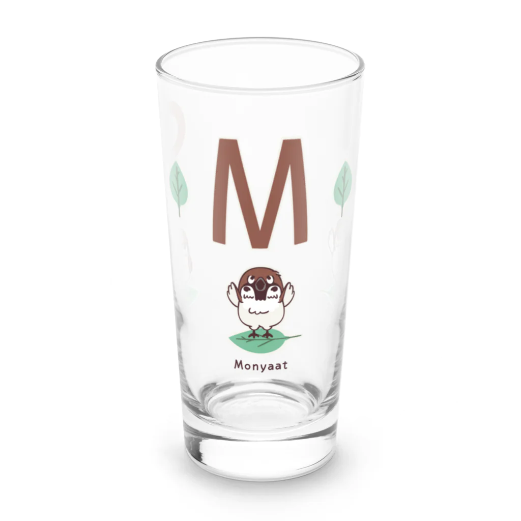 イラスト MONYAAT のスズメがちゅん SMLTシャツ Long Sized Water Glass :front