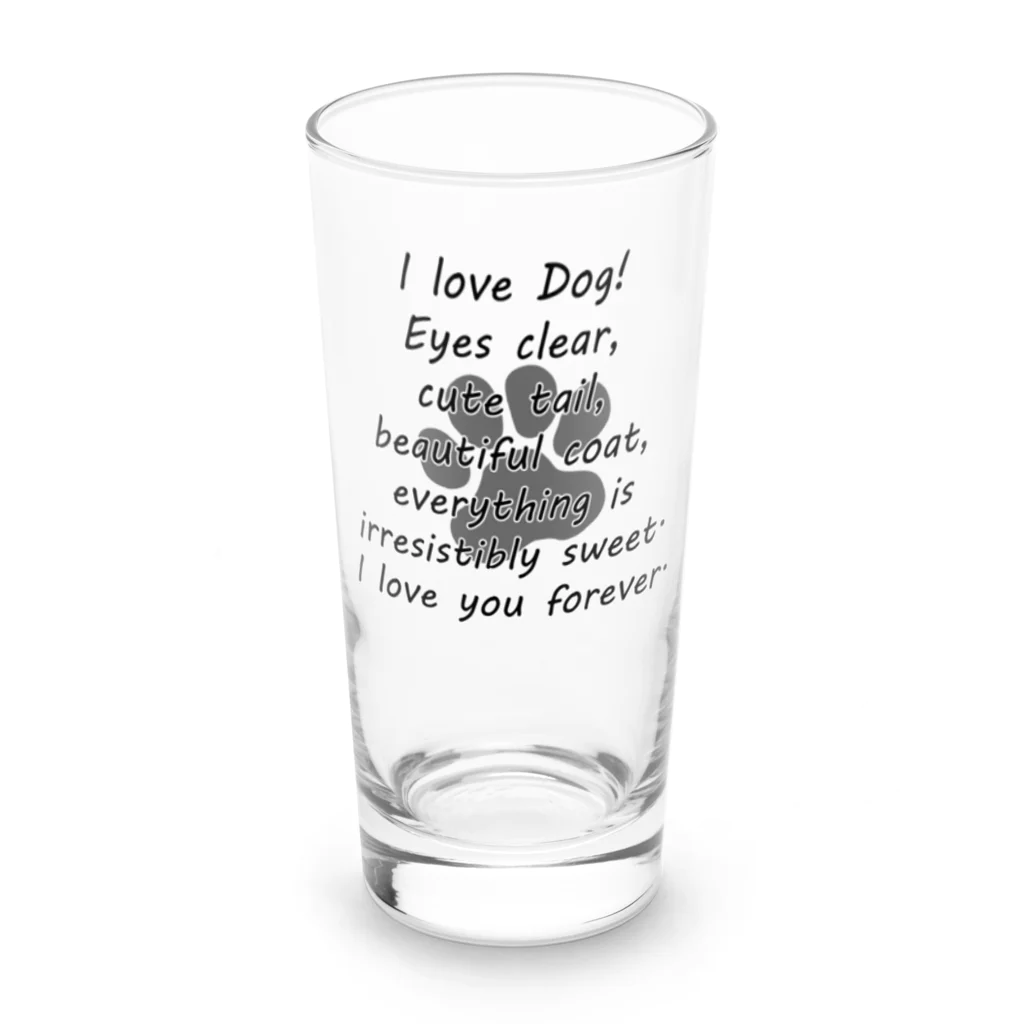 onehappinessのI LOVE DOG 肉球 Long Sized Water Glass :front