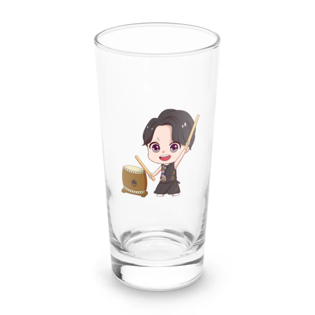 佐藤晃弘のショップの太鼓あっきー（ワンポイント） Long Sized Water Glass :front