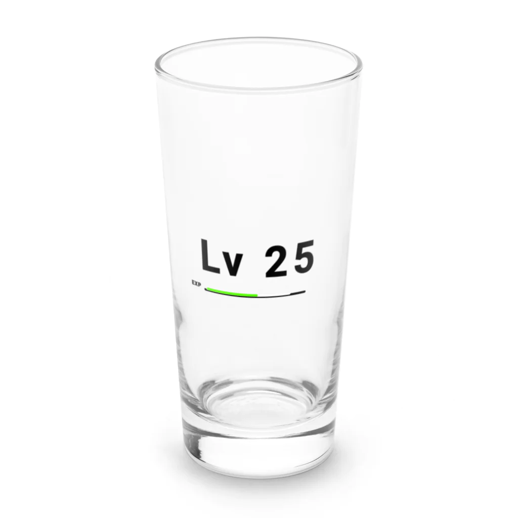 歯車デザインのレベル25 Long Sized Water Glass :front