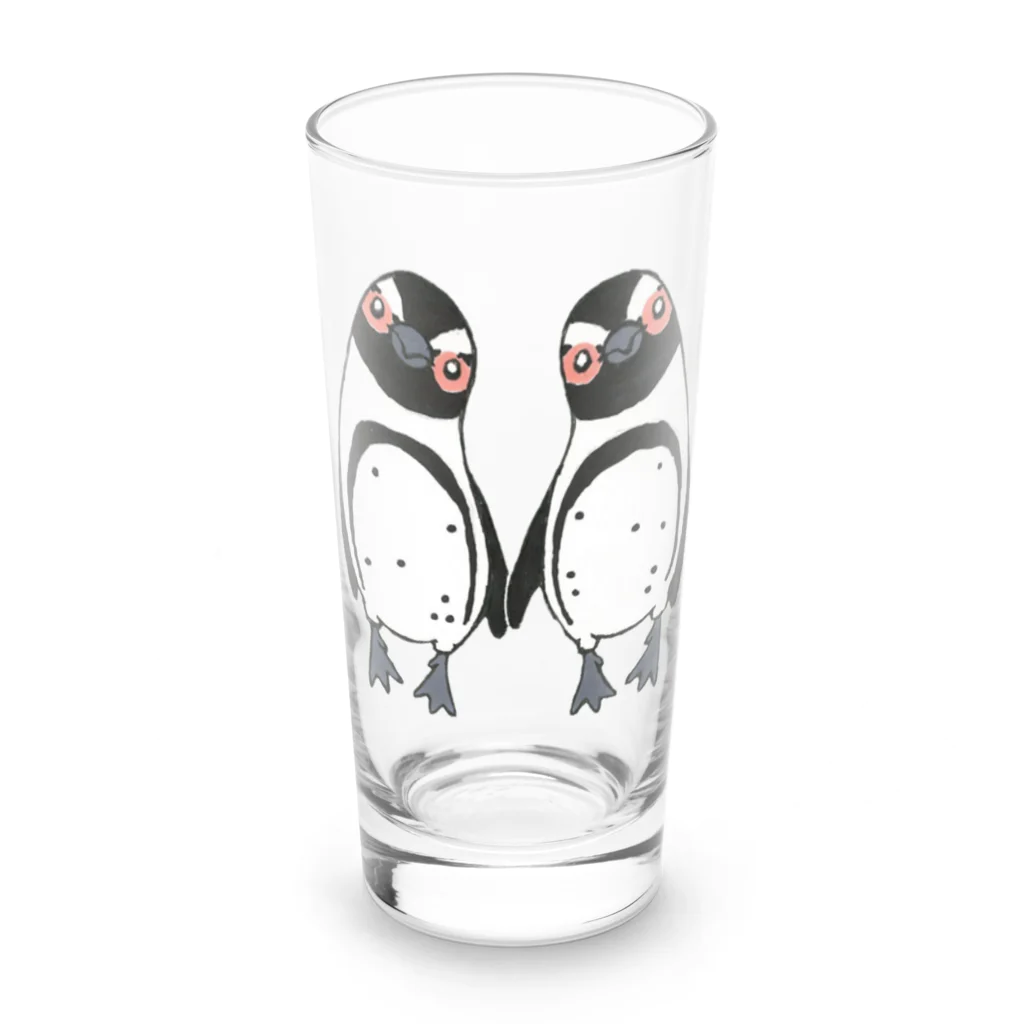 penguininkoの手繋ぎケープペンギンのカップル🐧❤️🐧 Long Sized Water Glass :front