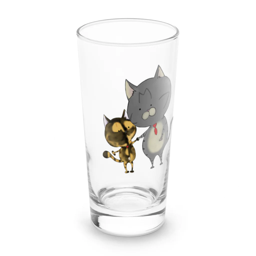 おもちとおこげの隠れ家の手繋ぎもちこげ Long Sized Water Glass :front