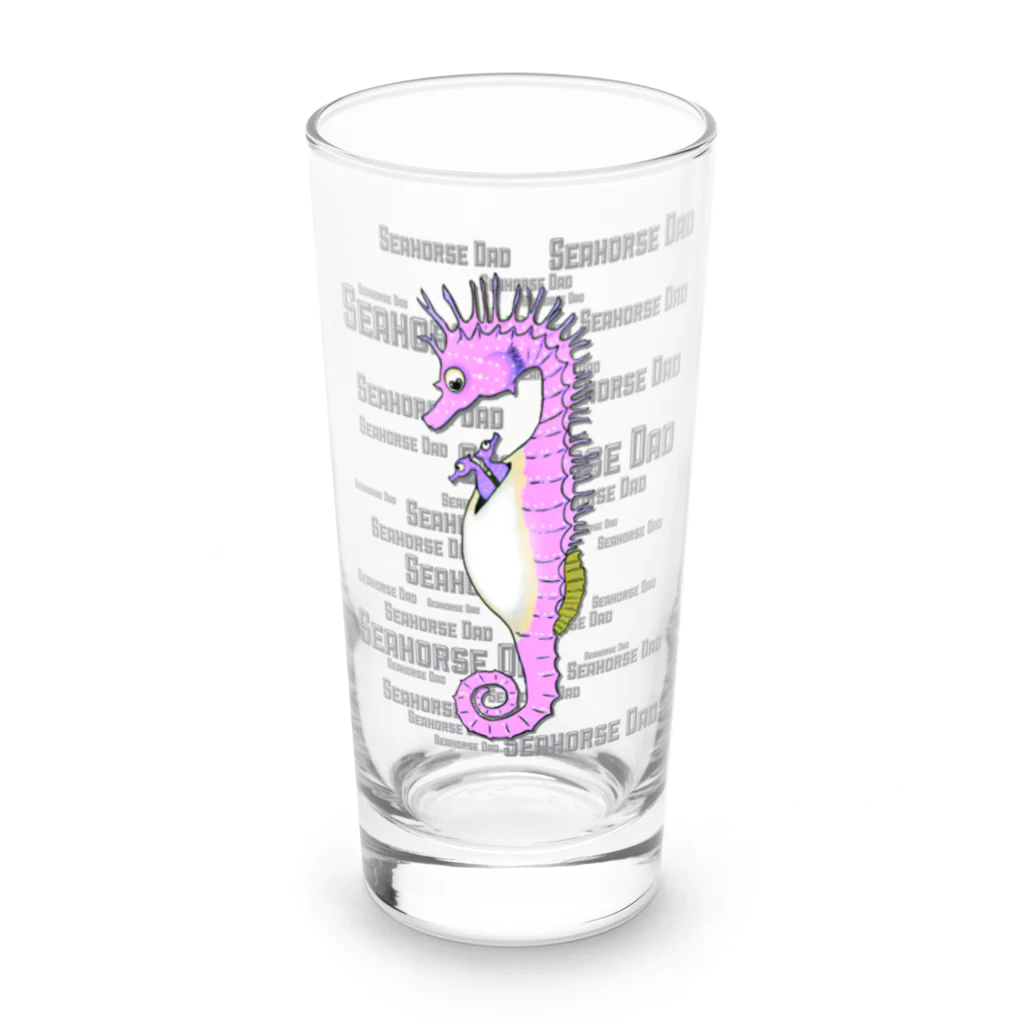 LalaHangeulのSeahorse Dad ピンク Long Sized Water Glass :front