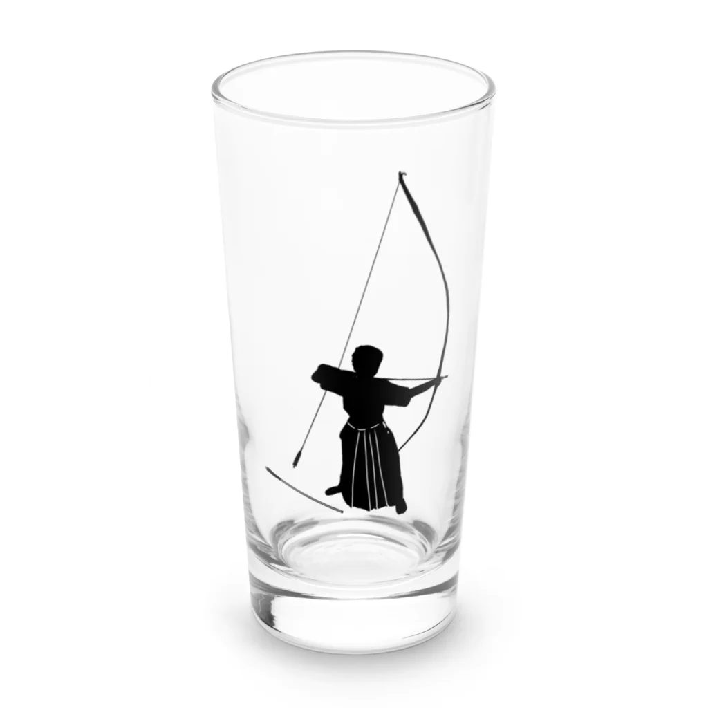 Lily bird（リリーバード）の弓道シルエット（男性）「正射必中」 Long Sized Water Glass :front