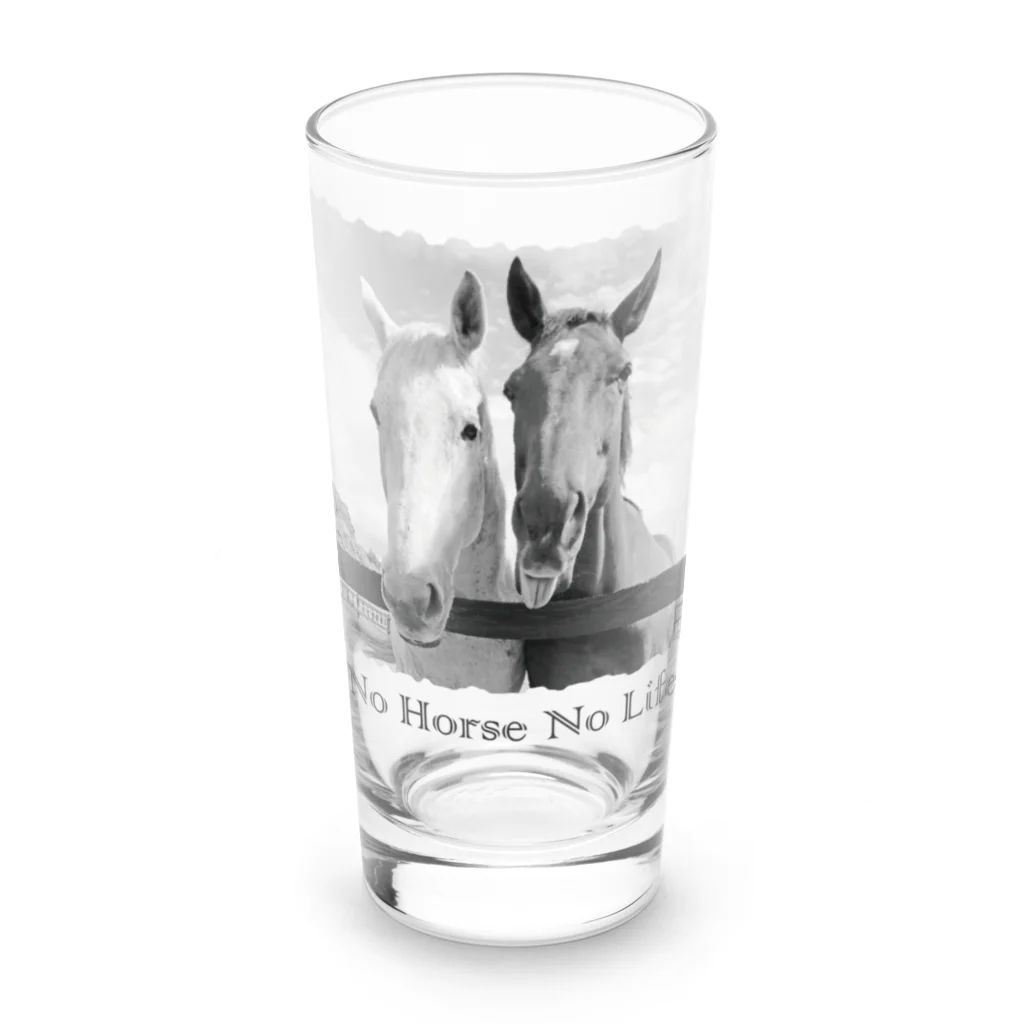 SHOP HAPPY HORSES（馬グッズ）のスピプー（モノクロ） Long Sized Water Glass :front