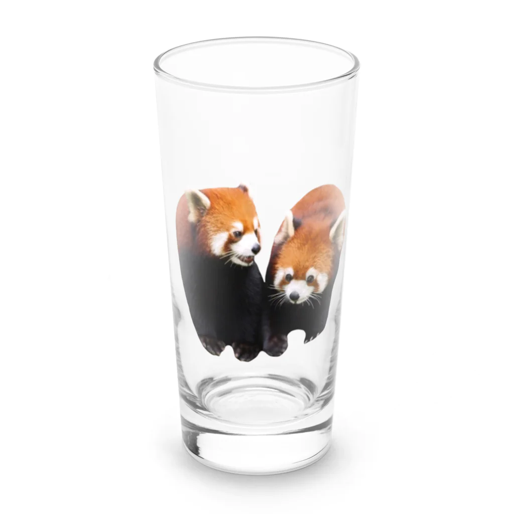 いきもの大好き！ほほえみフレンズの仲良しなレッサーパンダ Long Sized Water Glass :front