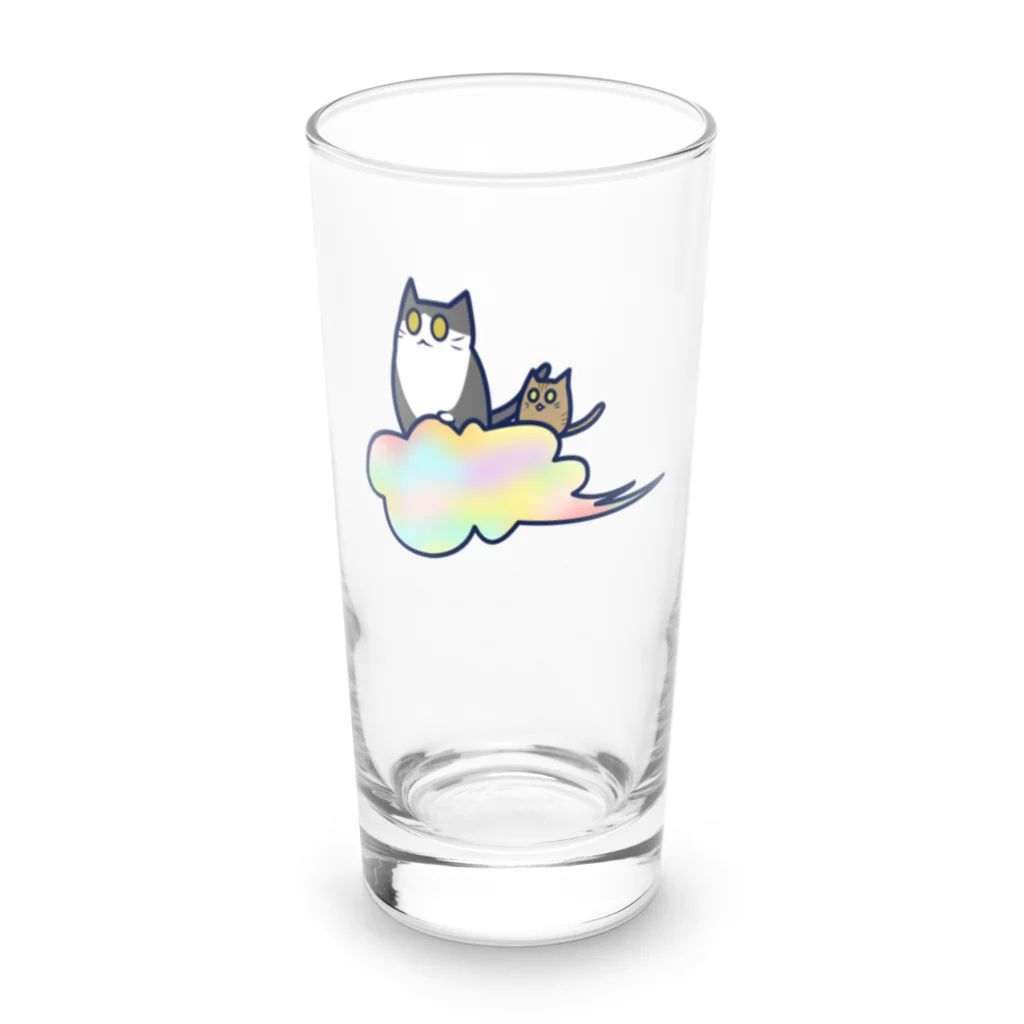 cosmicatiromの五色の雲と二匹の猫 Long Sized Water Glass :front