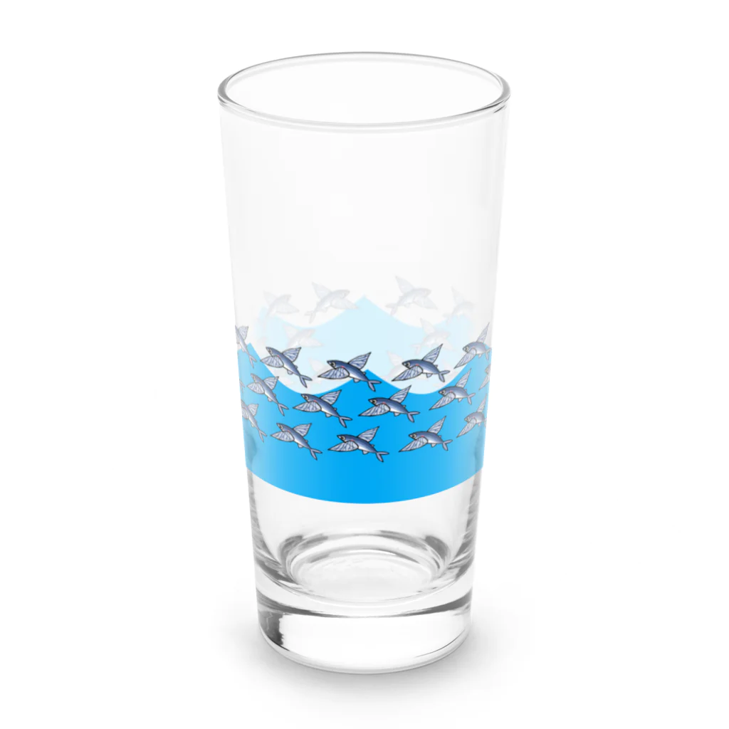 魚長～UoChou～のトビウオウェーブ Long Sized Water Glass :front