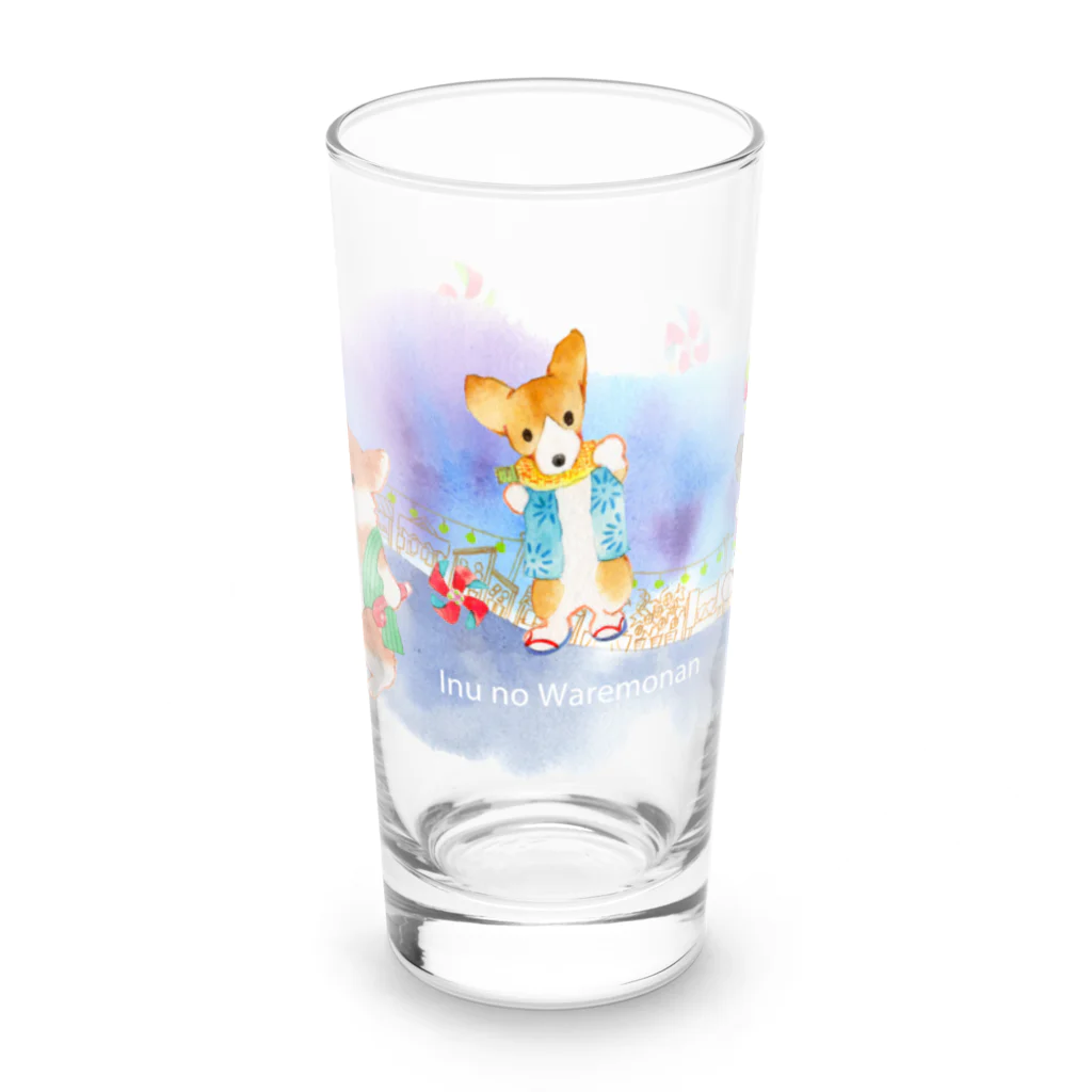 朱留のお祭りコーギー犬 Long Sized Water Glass :front