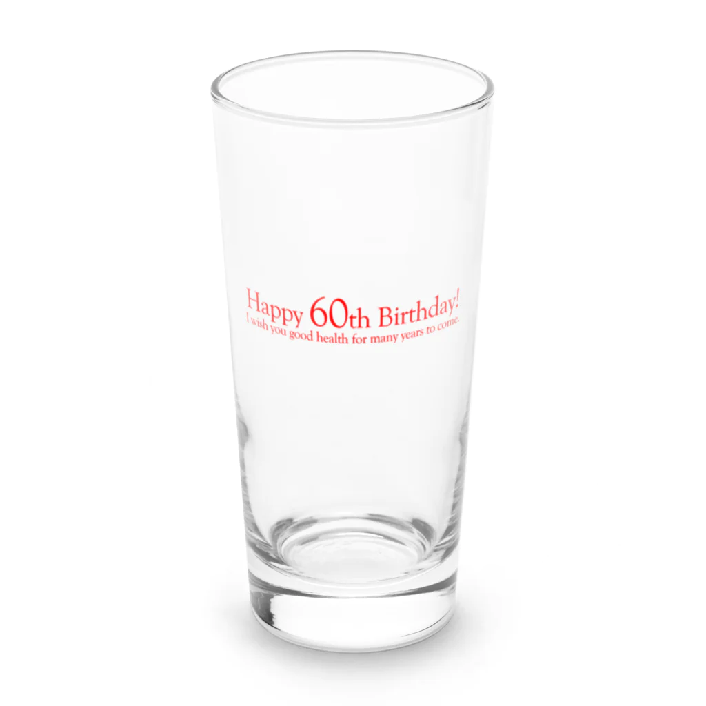 Boooogo 還暦祝い 誕生日 プレゼント ギフトのHappy 60th Birthday 還暦祝い Long Sized Water Glass :front