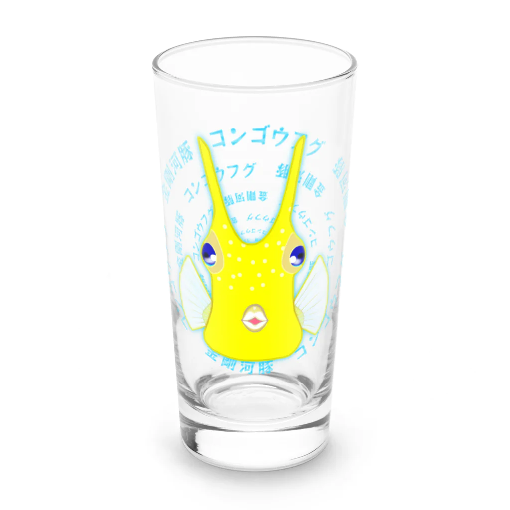 LalaHangeulのコンゴウフグ　日本語サークル Long Sized Water Glass :front