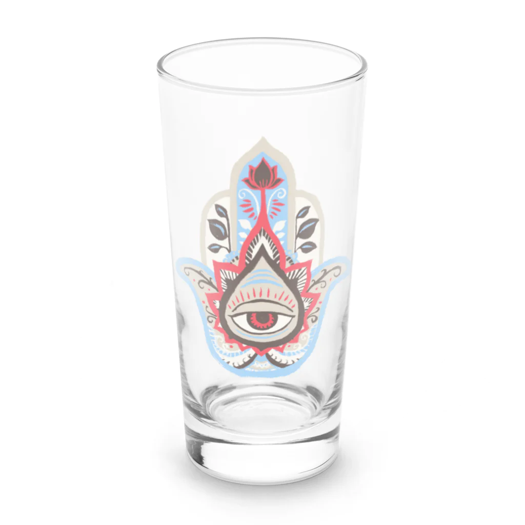 IZANAMI by Akane Yabushitaの誕生石色✋ハムサの手（4月・ダイヤモンド） Long Sized Water Glass :front