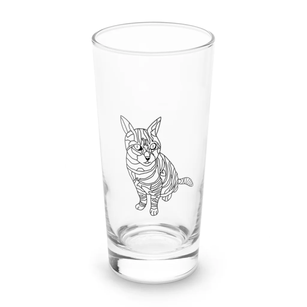 ０２０２のモノクロきゃっと〜3丁目の猫の感情〜 Long Sized Water Glass :front