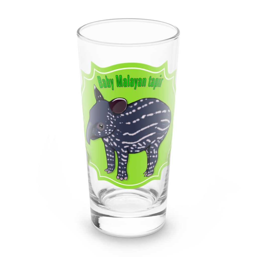LalaHangeulのBaby Malayan tapir(マレーバクの子供) Long Sized Water Glass :front