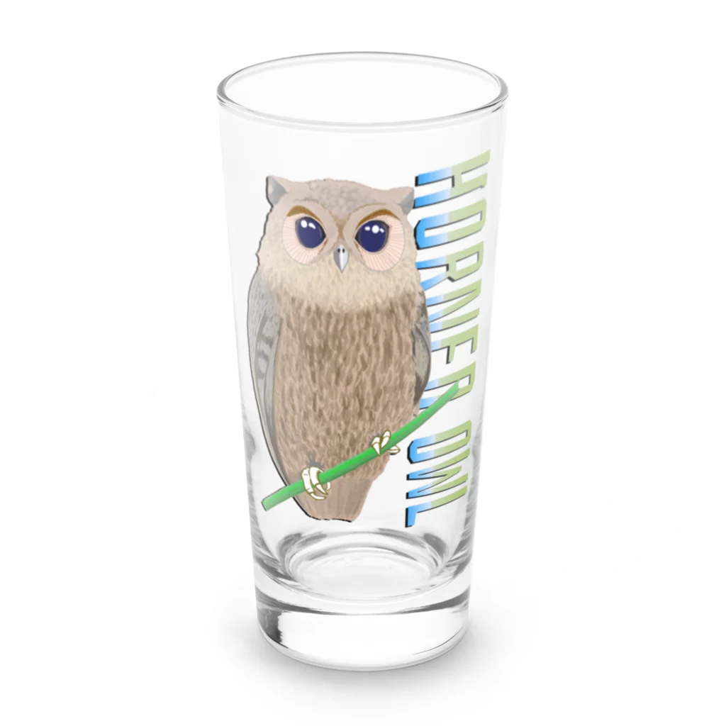 LalaHangeulのHORNED OWL (ミミズク) Long Sized Water Glass :front