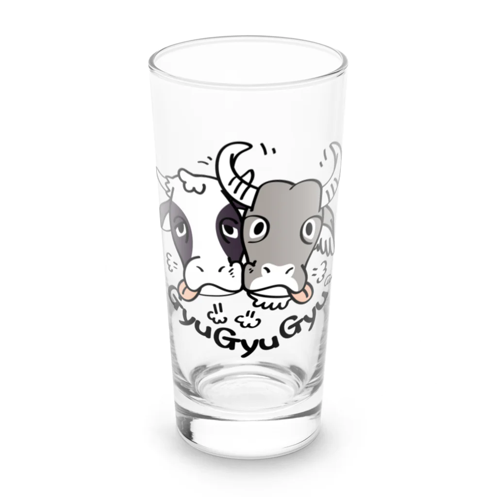 イラスト MONYAAT の牛のギュウギュウB Long Sized Water Glass :front