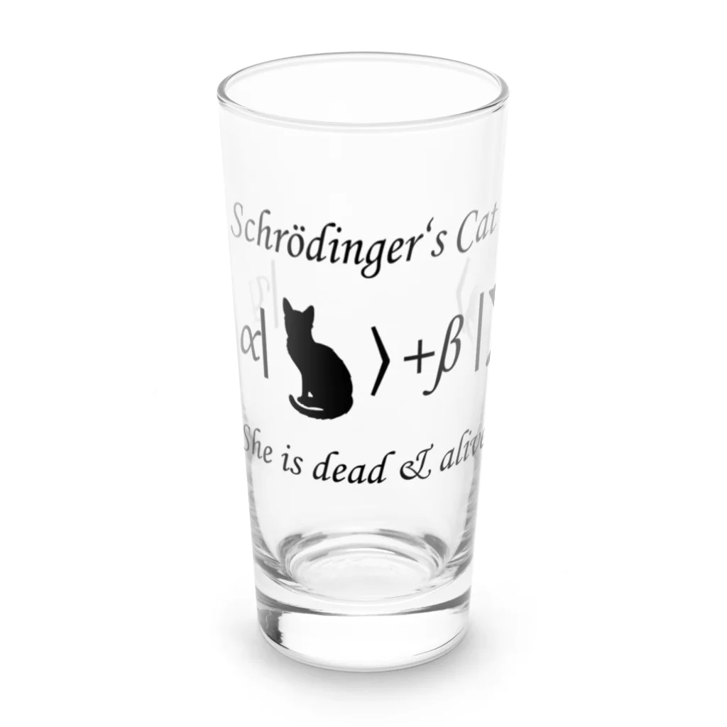 Silvervine Psychedeliqueのシュレーディンガーの猫（黒字） Long Sized Water Glass :front