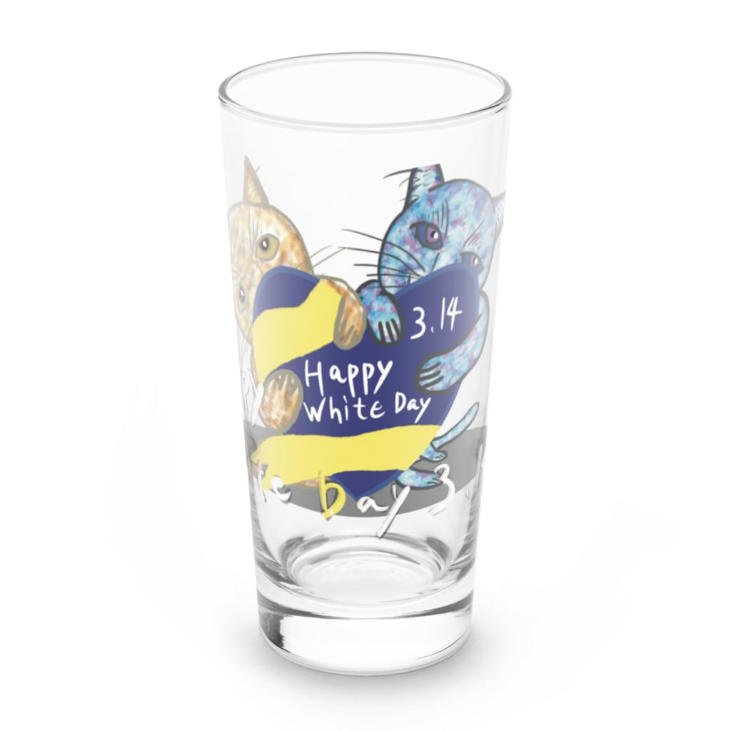 AkironBoy's_ShopのHappy White Day 3.14 〜あなたは誰にお返ししますか❓〜 Long Sized Water Glass :front