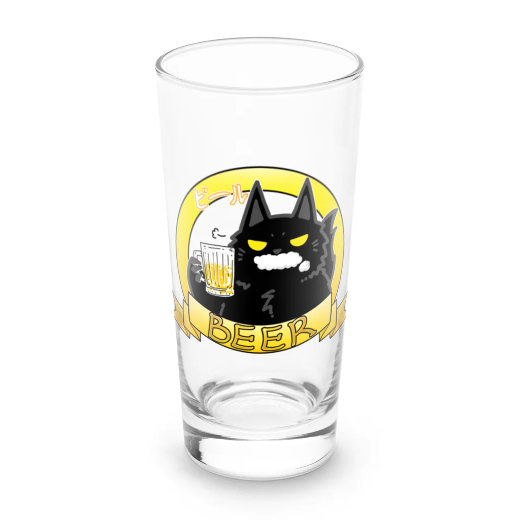 そのへんの黒猫ののんべぇ　びーる Long Sized Water Glass :front