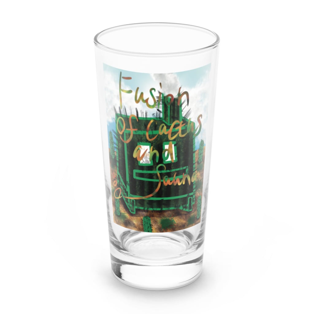 AkironBoy's_Shopのサボテンとサウナの融合 (Fusion of cactns and Sauna) Long Sized Water Glass :front