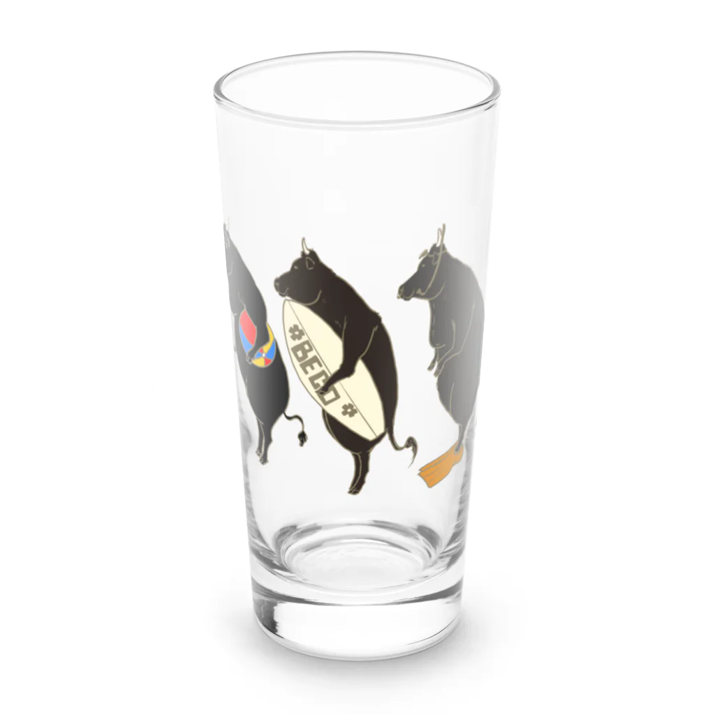 PoccaBocca–すかまるのおみせ–の海に行きたい和牛たち Long Sized Water Glass :front