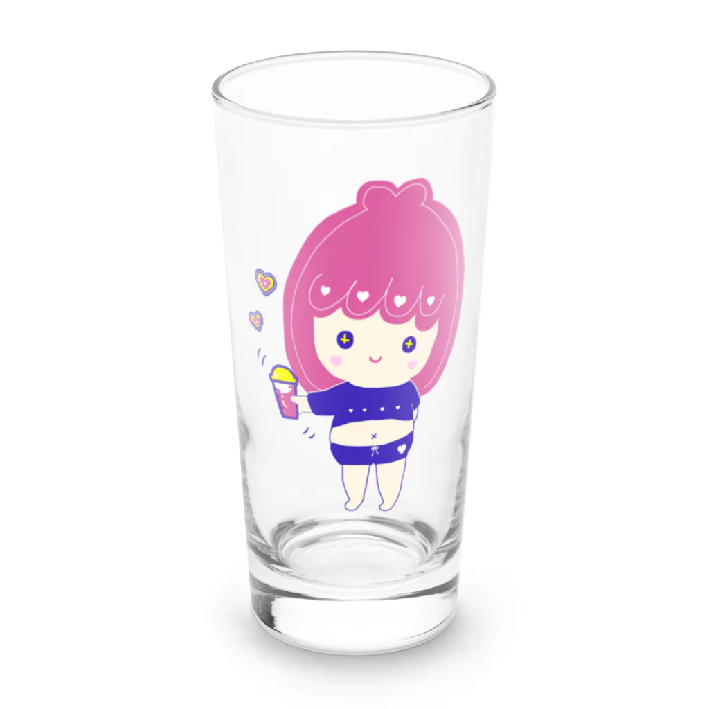 rurugirlのプロテイン女子（ロゴなし） Long Sized Water Glass :front