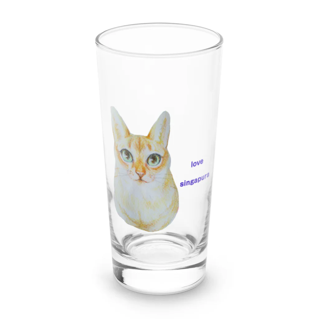 harupink🌸ペット似顔絵illustのlove シンガプーラ Long Sized Water Glass :front