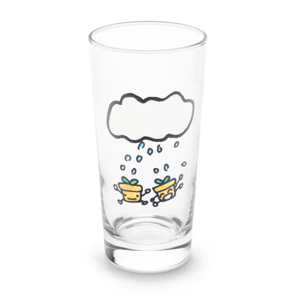 greetenの植木に雨を Long Sized Water Glass :front