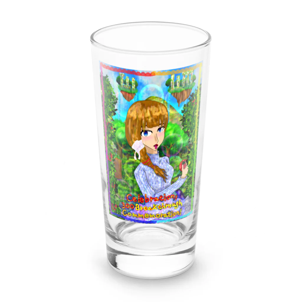 AkironBoy's_ShopのSNSで300人突破記念！(レインボーカラー枠Tシャツ) Long Sized Water Glass :front