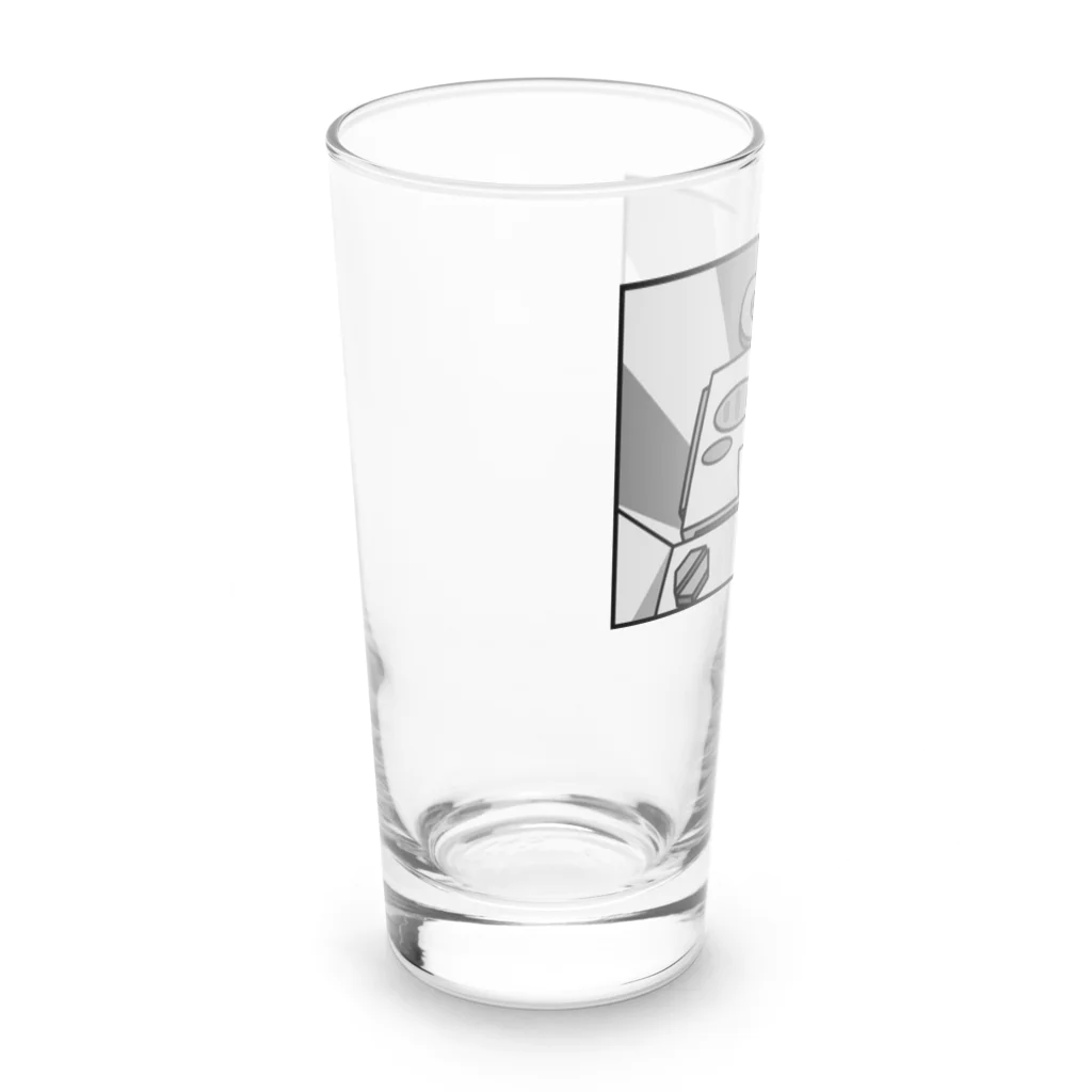 生物＝ケモノのヲ店のブリキ　モノクロ Long Sized Water Glass :left