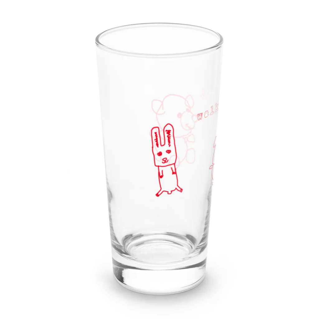 charlolのwalk around 動物　赤 Long Sized Water Glass :left