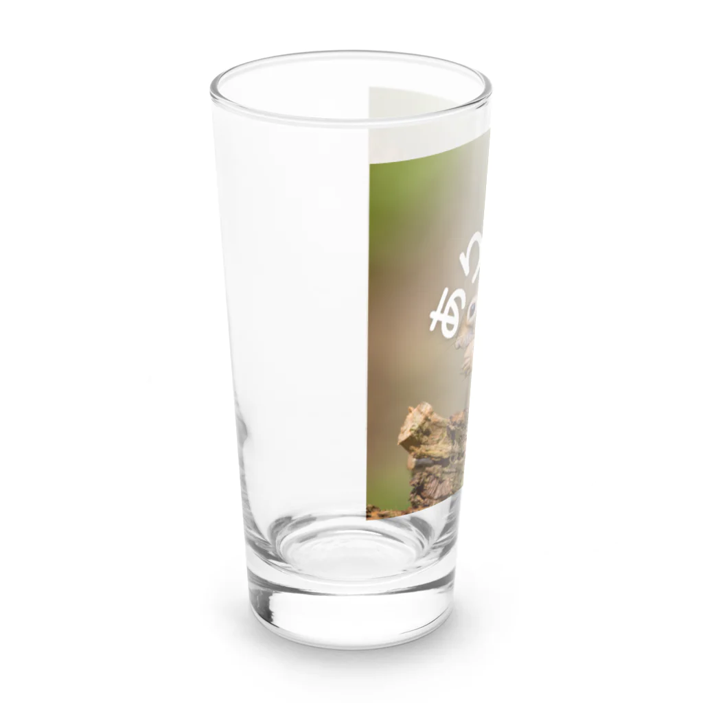 ミラくまのありがたい-りす-正方形 Long Sized Water Glass :left