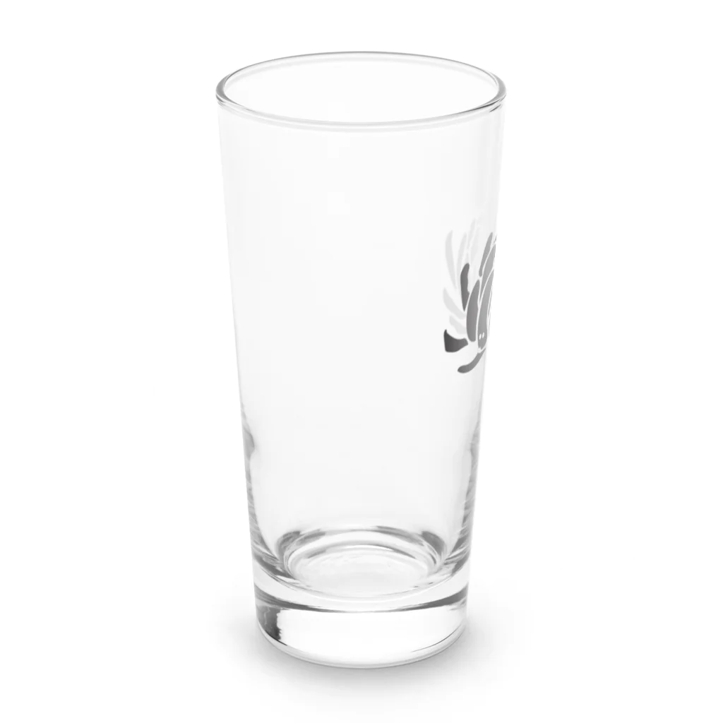 おばけ植物園【小物屋】のおばけ花（キク）モノクロ Long Sized Water Glass :left