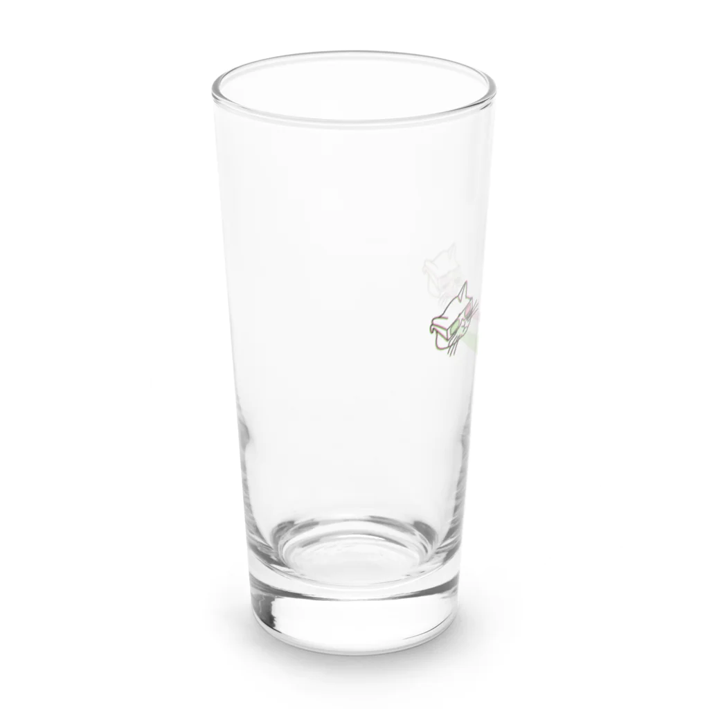 中華呪術堂（チャイナマジックホール）の【緑赤・前】エスパー3D猫  Long Sized Water Glass :left