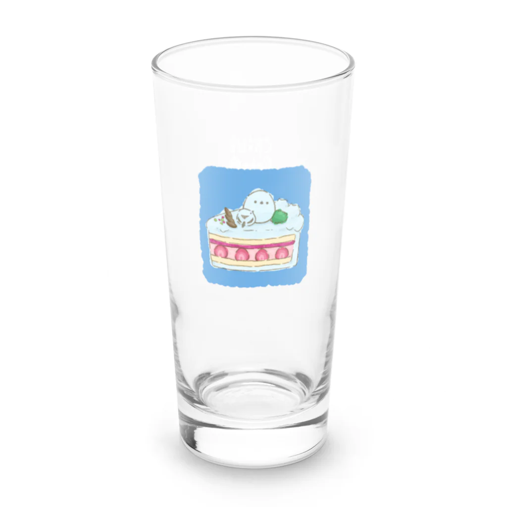 Chill`s Factoryのしろいケーキ シマエナガ Long Sized Water Glass :left