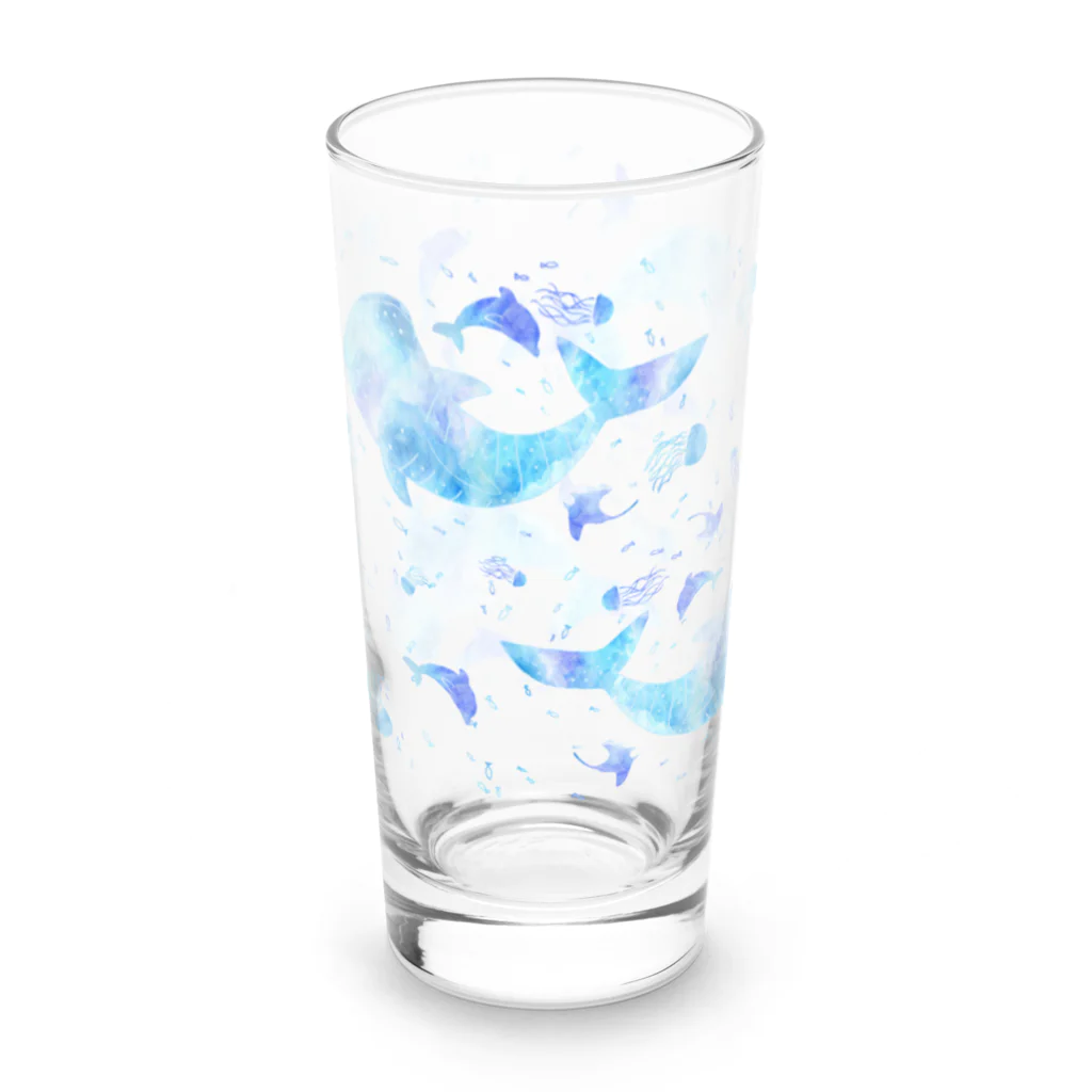 甘漏り屋の揺蕩うジンベエザメ・回遊 Long Sized Water Glass :left