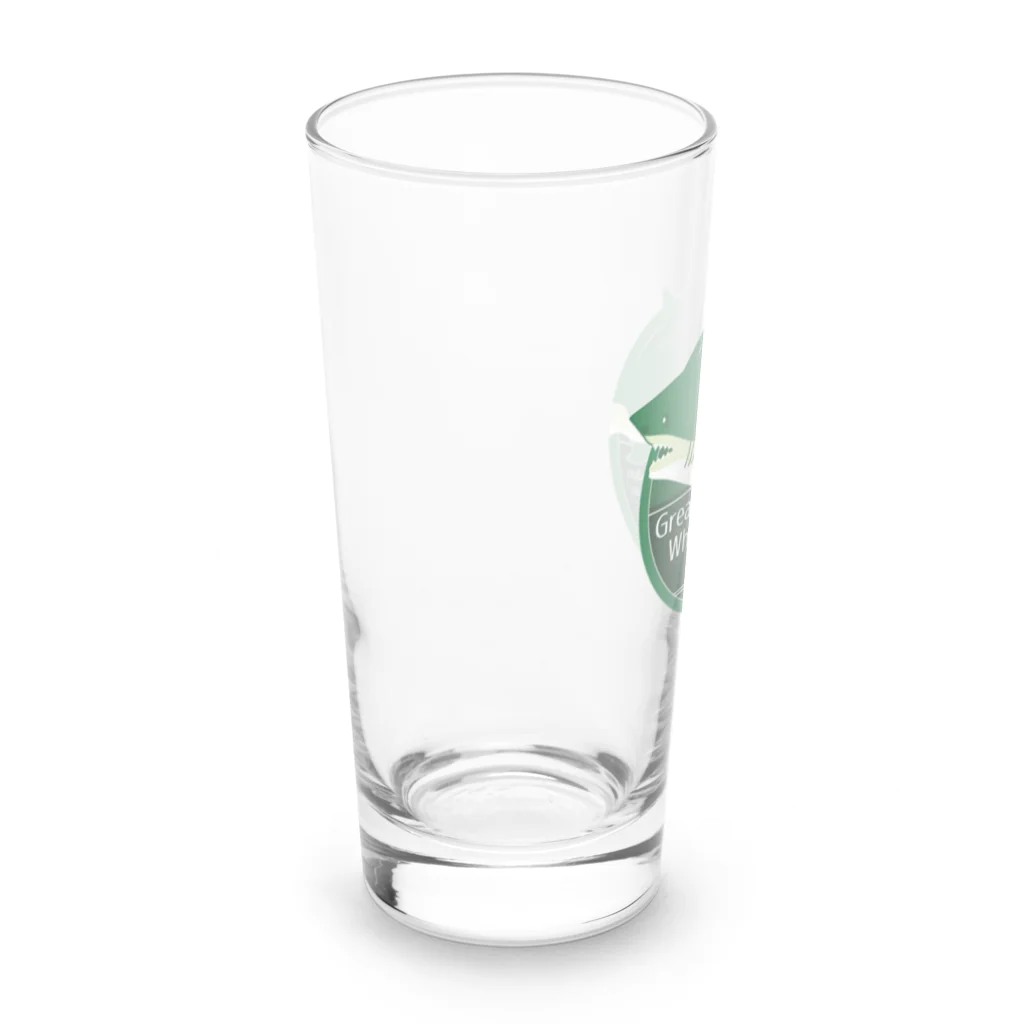 Kinkadesign うみのいきものカワイイShopのホホジロザメ_Cafeステッカーデザイン Long Sized Water Glass :left