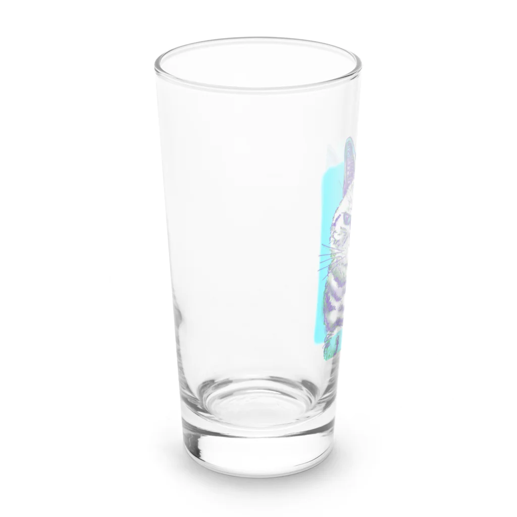 猫まみれ小店のアメショ ハルくん Long Sized Water Glass :left